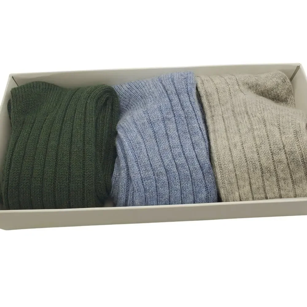 Cashmere Socks 3 Pack Gift Set Women 9-11 Garnet Hill Crew Luxury New Cozy Soft